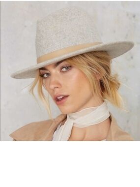 Lack Of Color Black Felt Wide-Brim Fedora with Leather Trim